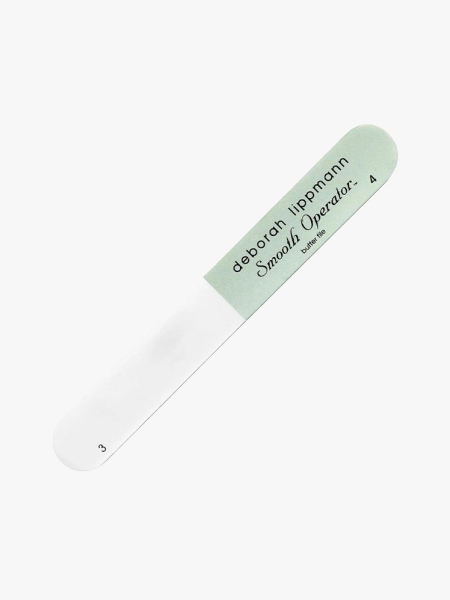 Deborah Lippmann Smooth Operator Nail File mint and white nail file on light gray background